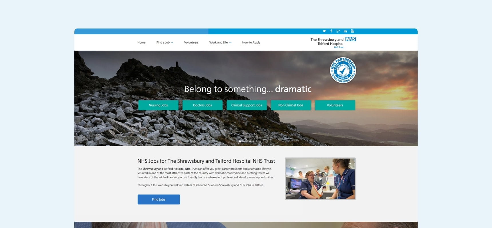 Belong to Something recruitment website home page