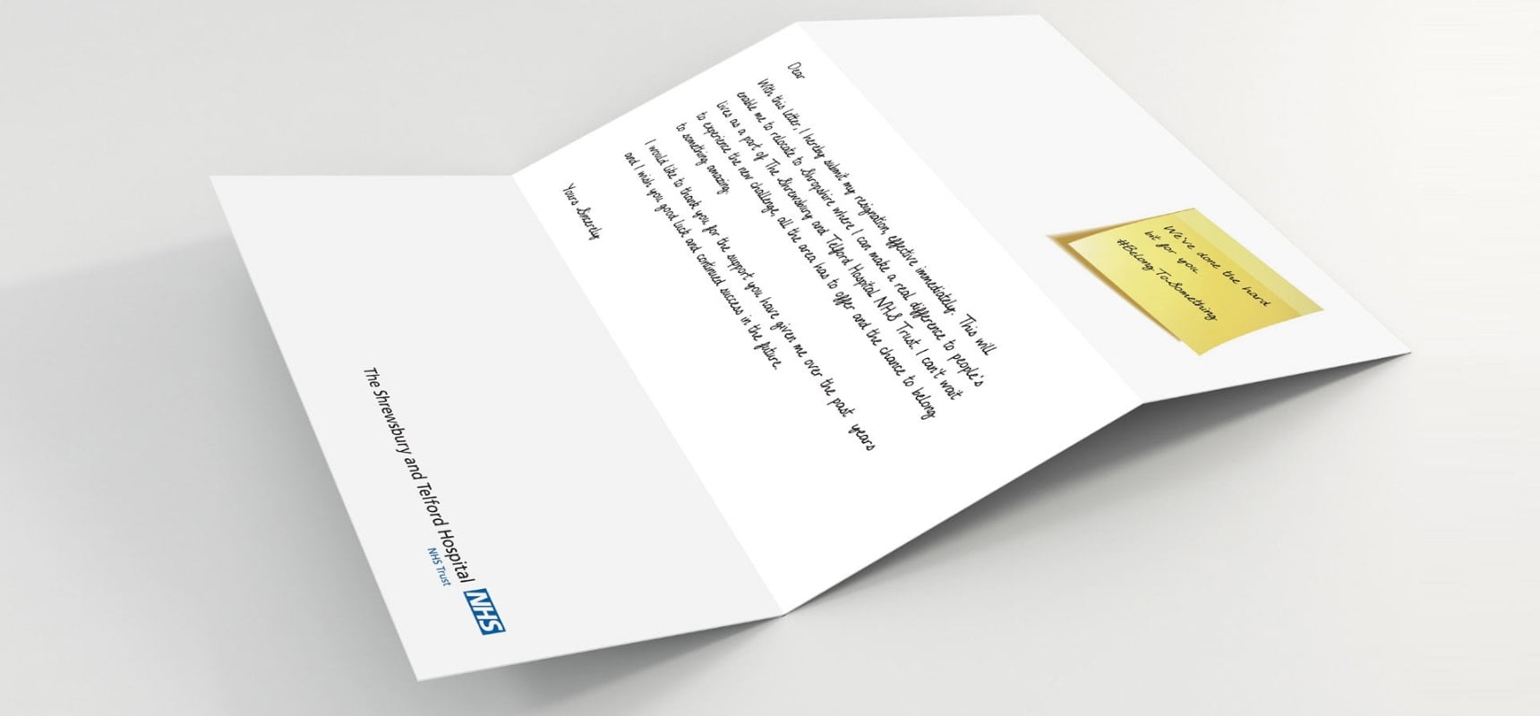 NHS Resignation Letter direct mailer campaign