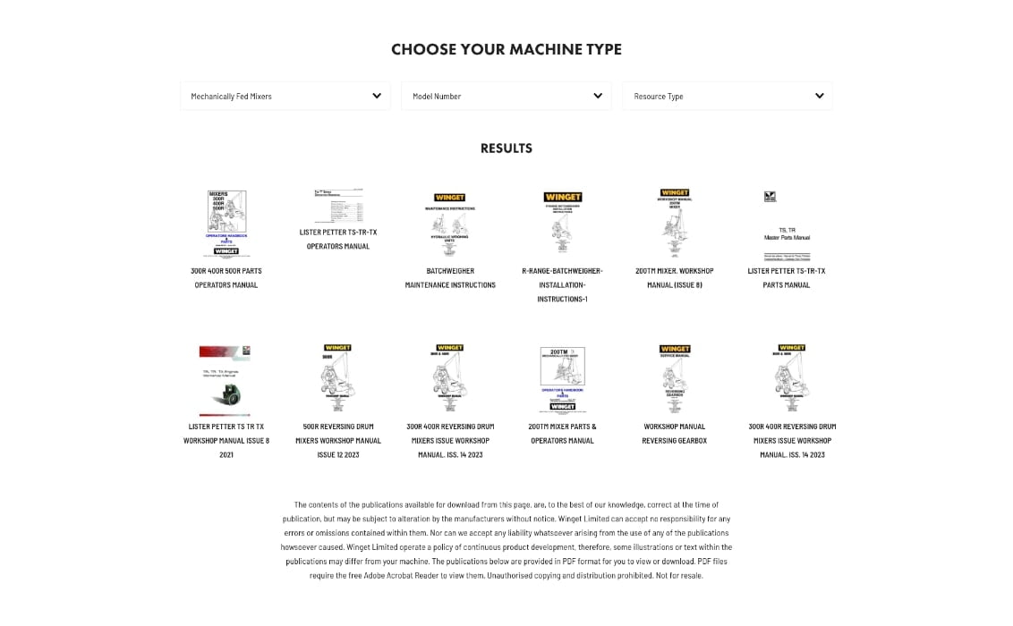 Winget website resources page