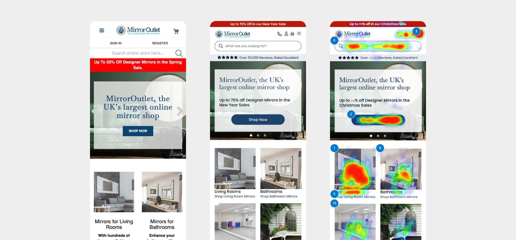 UX heat map on a mobile design