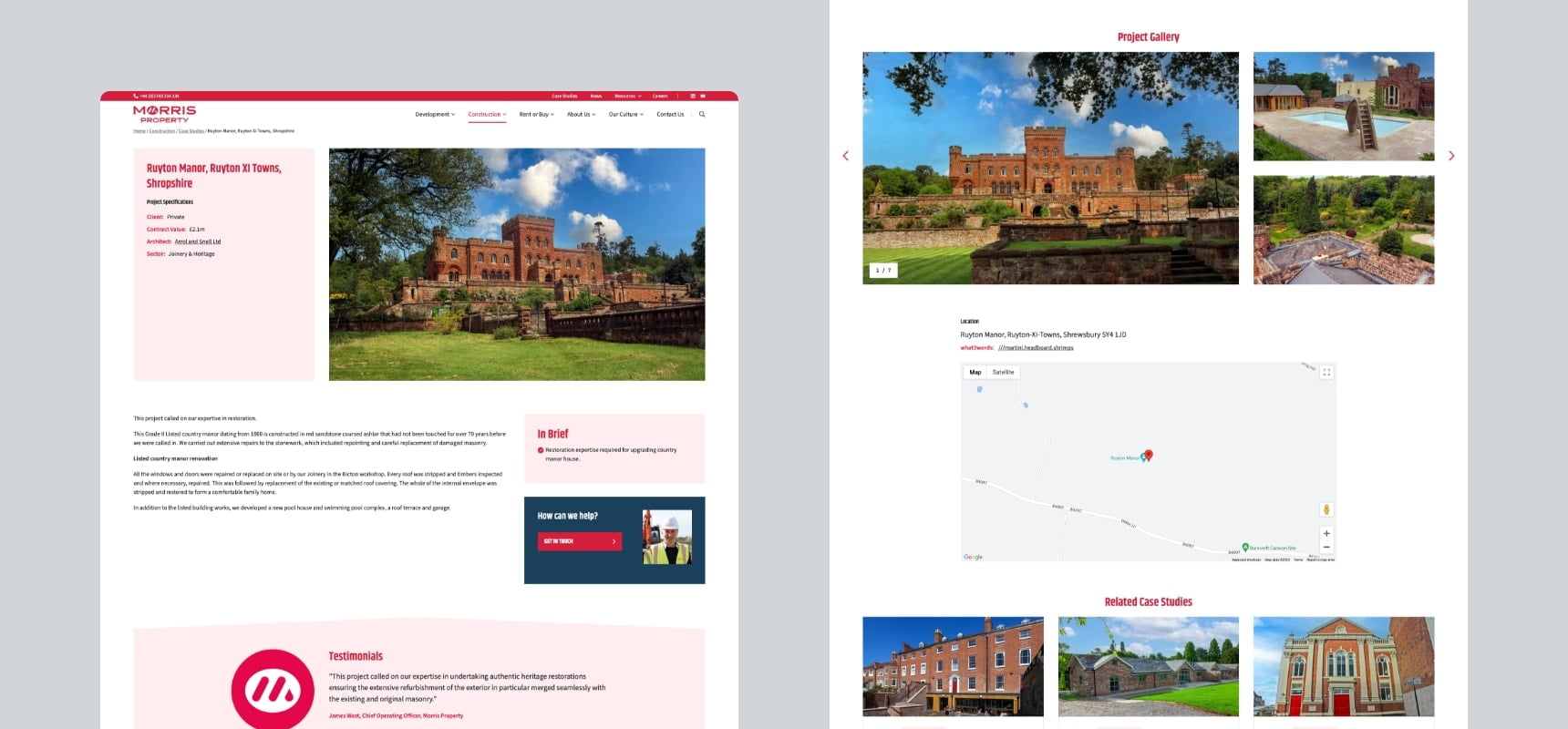 Case studies article page desktop design