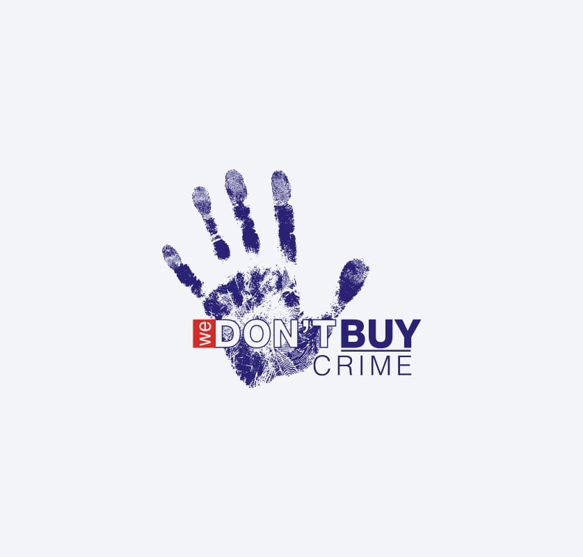 We don't buy crime logo before the new design
