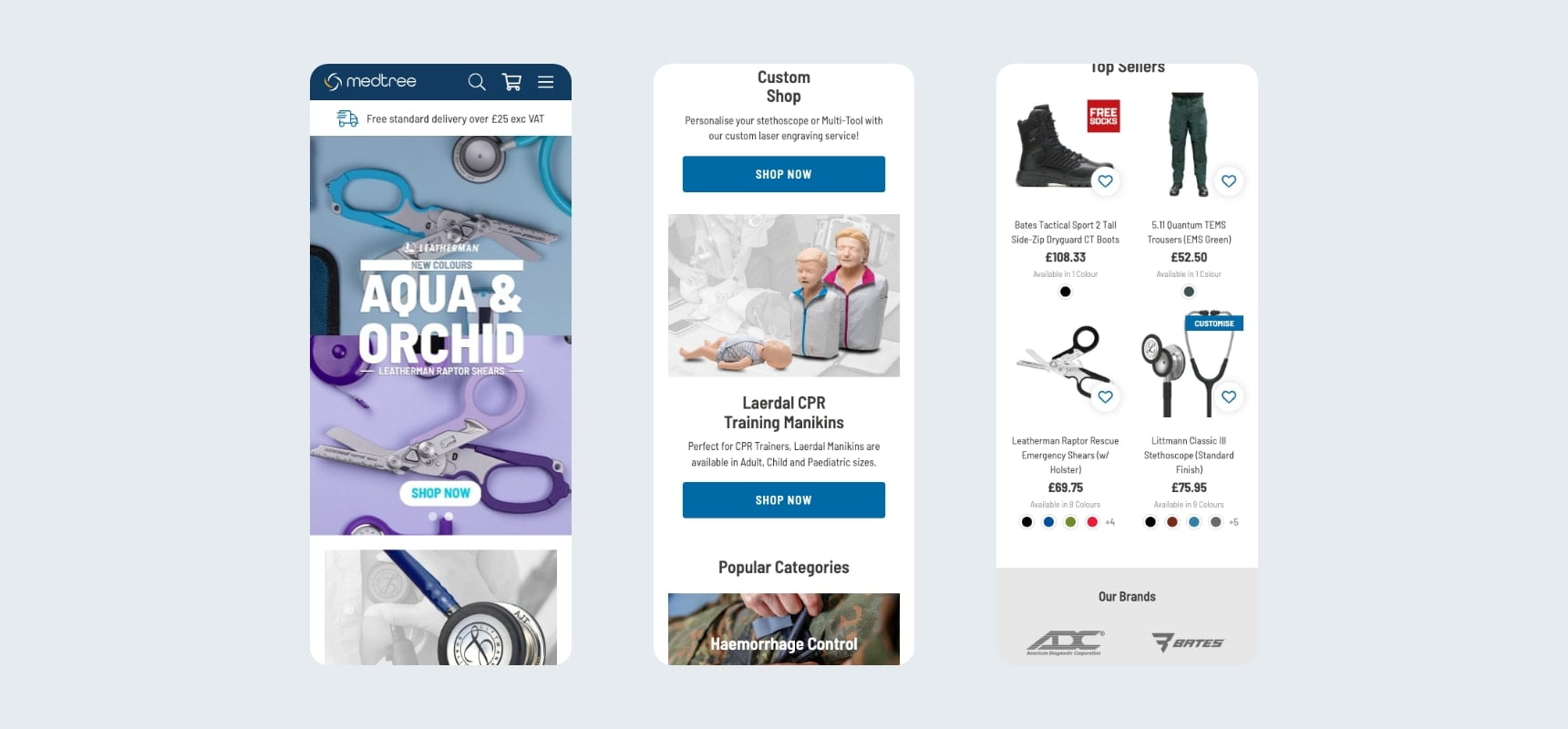 MedTree mobile website design