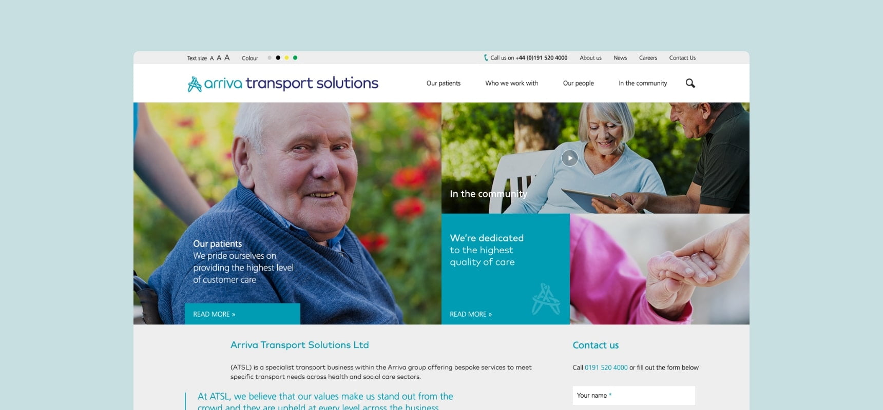 Arriva Website Visual